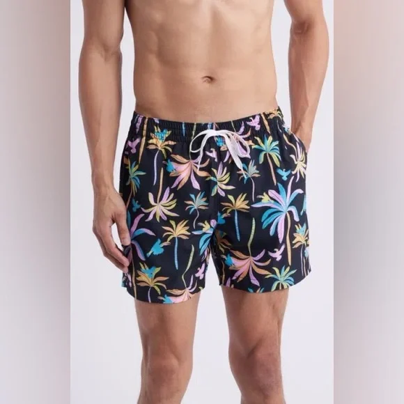 Chubbies Swim Trunks Men’s Black Floral 5.5” Lined Size S - Picture 2 of 11